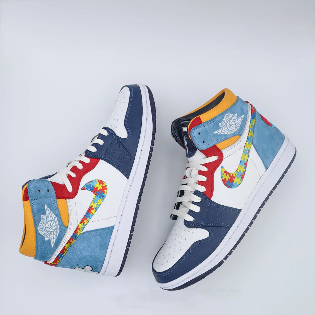 Autism Awareness Air Jordan 1 Hightop - Bipubunny Store - Image 2