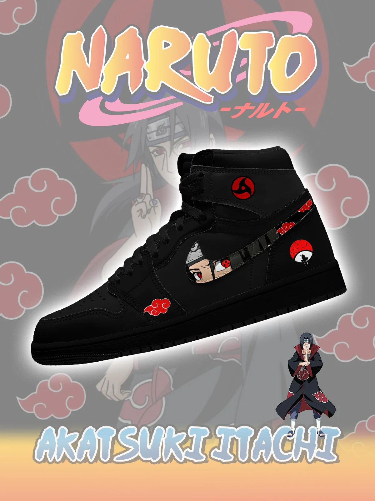 Akatsuki Itachi Uchiha V.2 Custom High-Top Sneakers