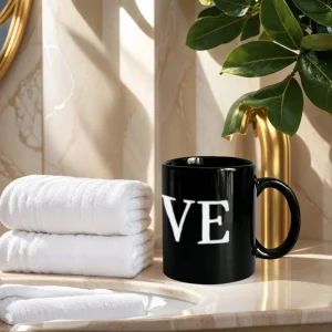 11oz Ceramic Mug - Classic Black Coffee Cup (Set of 1)