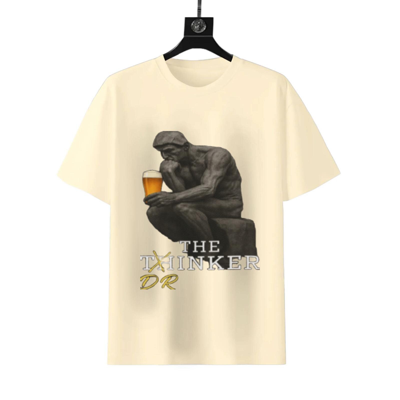 Funny Beer Thinker T-Shirt | Statue Parody Novelty Tee - Image 4