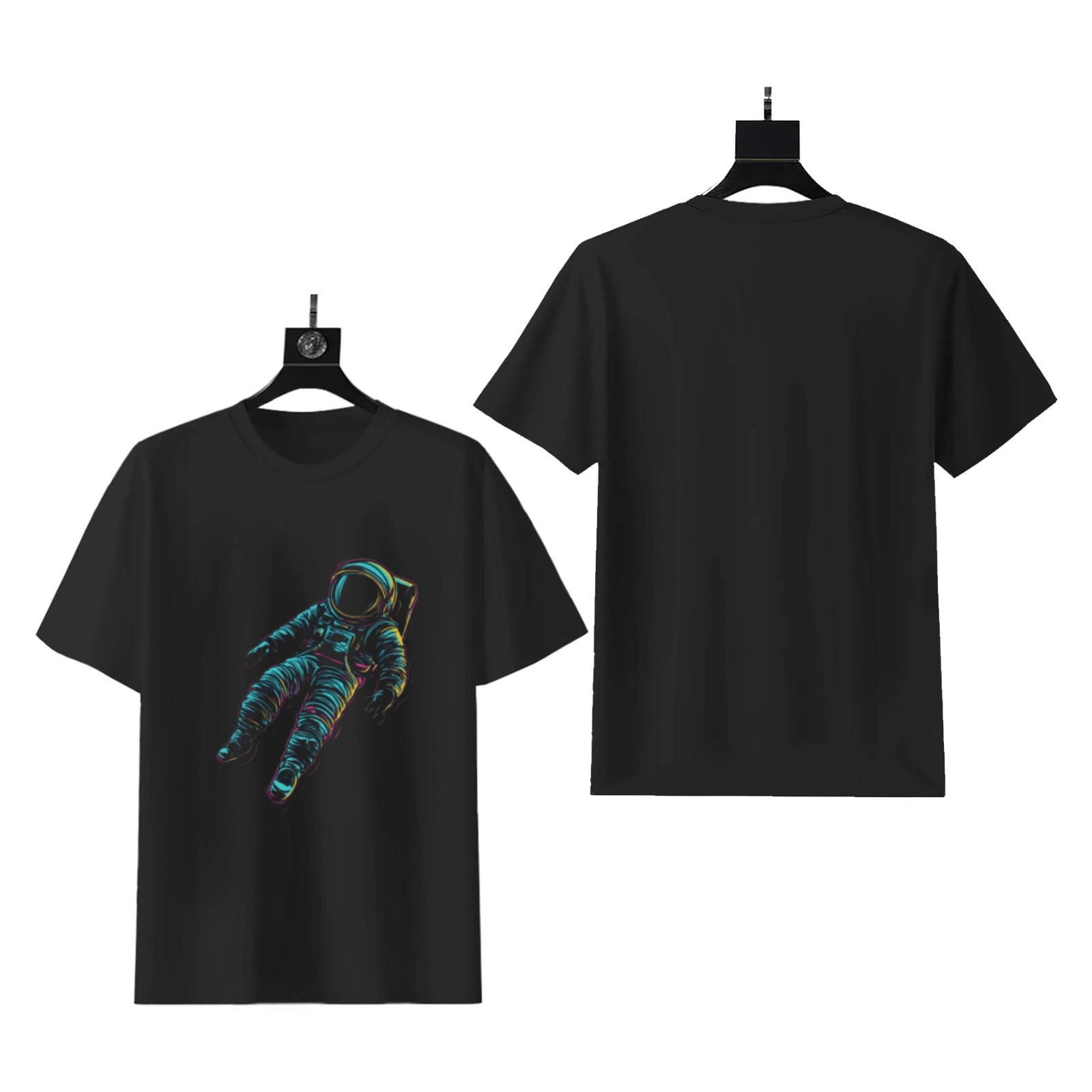 Neon Spaceman Graphic T-Shirt | Vibrant Unisex Retro Tee - Image 2