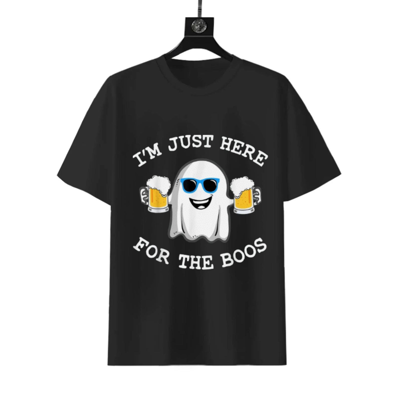 I'm Just Here For The Boos T-Shirt | Funny Halloween Pun Tee - Image 3
