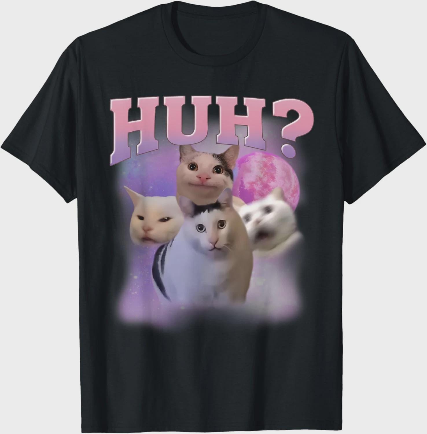 Huh Cat Meme Shirt | Funny Cat Lover Humor Tee