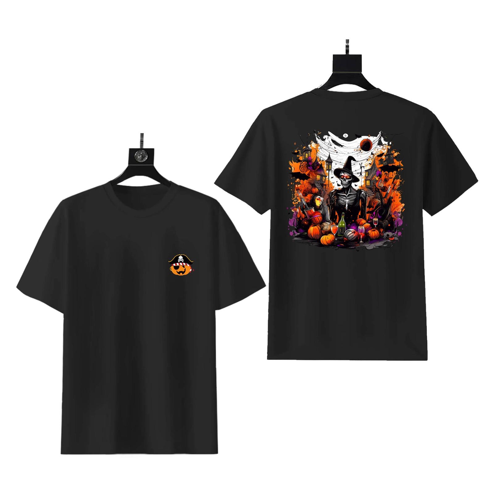 Halloween Graphic T-Shirt | 180g Cotton Pumpkin Ghost Tee - Image 6