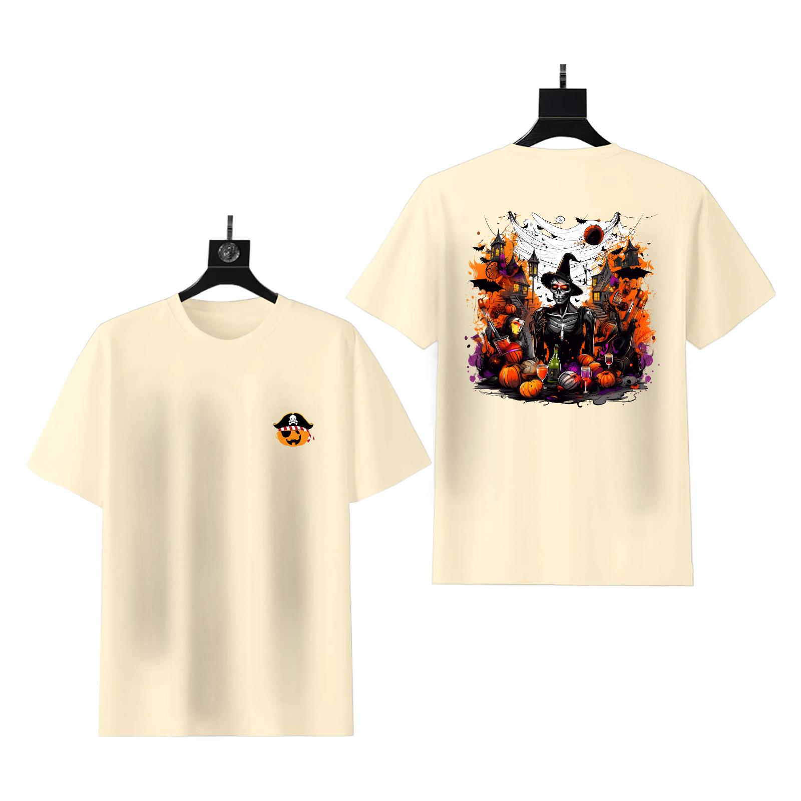 Halloween Graphic T-Shirt | 180g Cotton Pumpkin Ghost Tee - Image 8