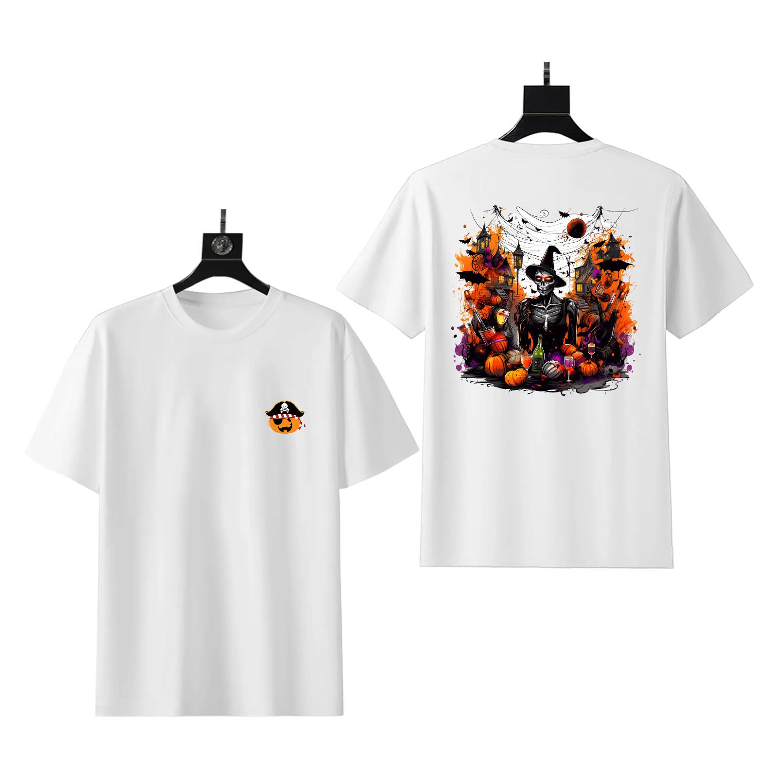 Halloween Graphic T-Shirt | 180g Cotton Pumpkin Ghost Tee - Image 10