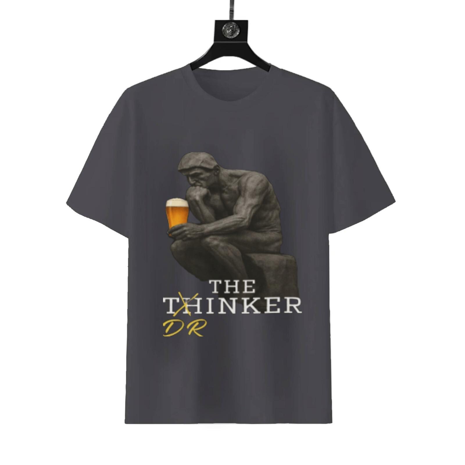 Funny Beer Thinker T-Shirt | Statue Parody Novelty Tee - Image 5