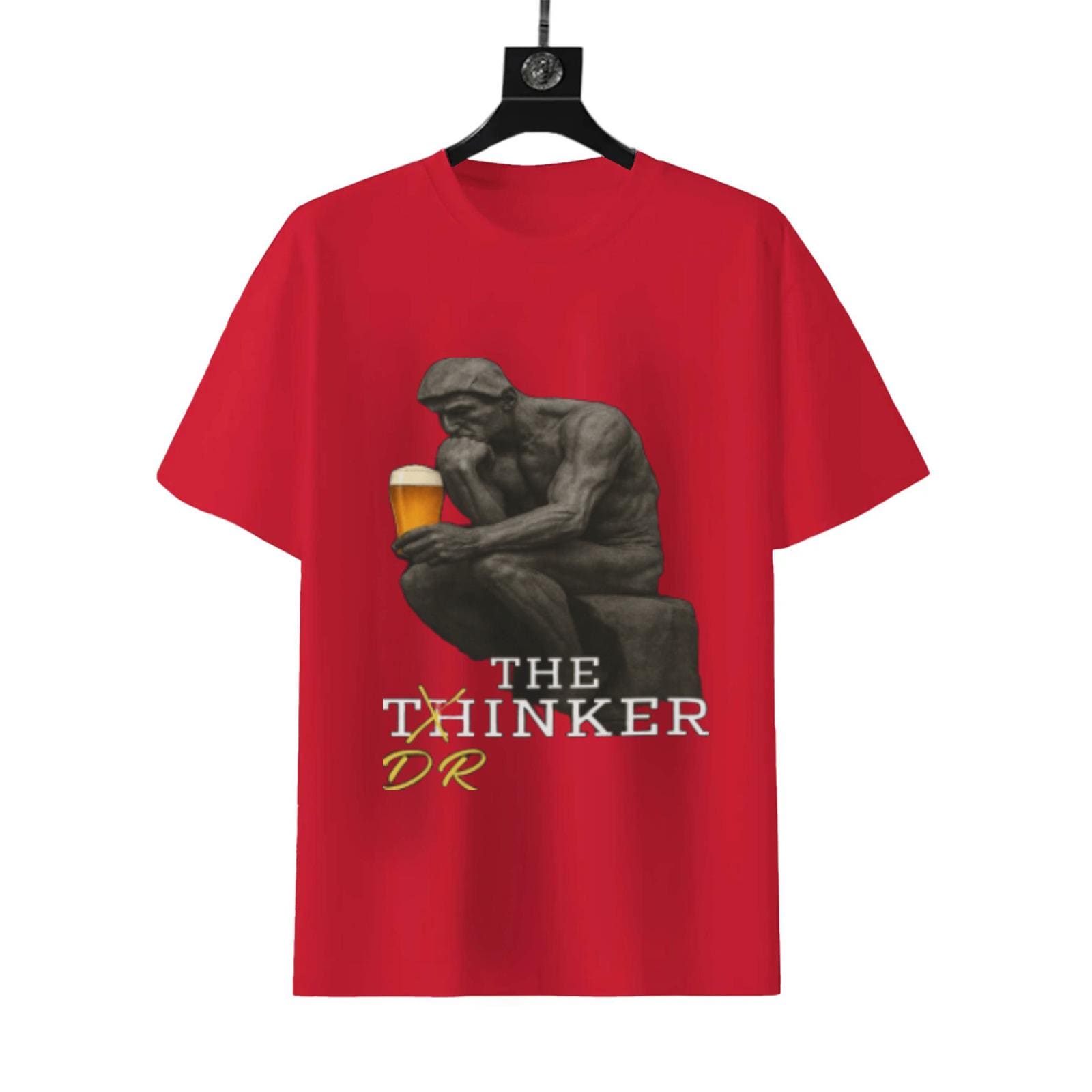 Funny Beer Thinker T-Shirt | Statue Parody Novelty Tee - Image 8