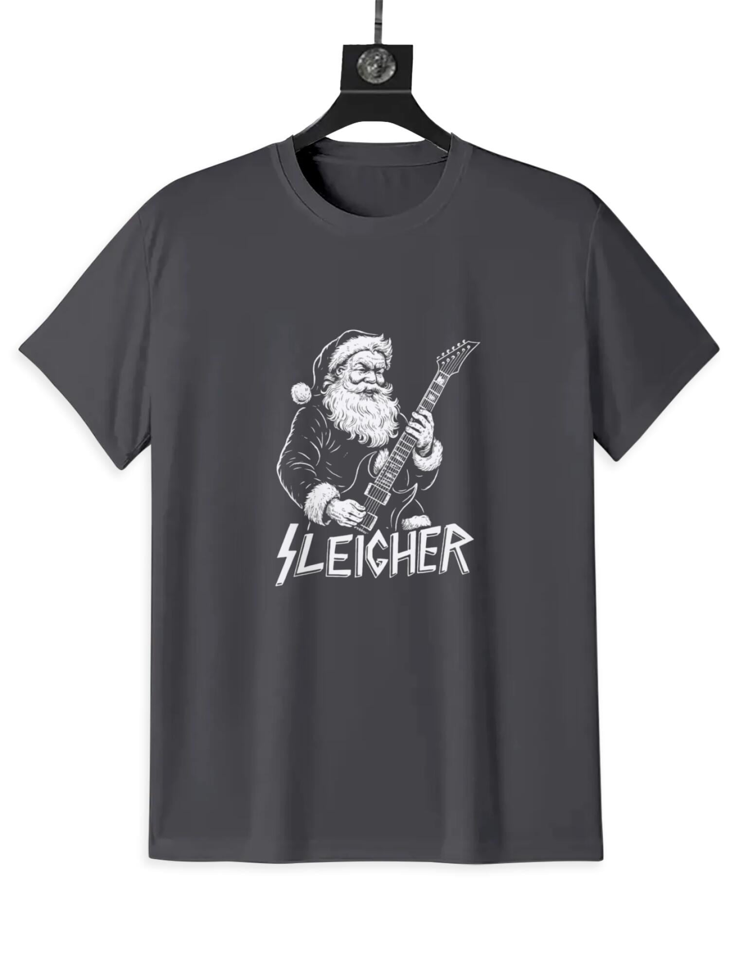 Rocking Santa Sleigher T-Shirt | Heavy Metal Christmas Tee - Image 3