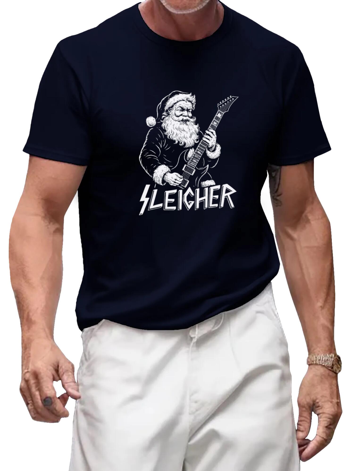Rocking Santa Sleigher T-Shirt | Heavy Metal Christmas Tee - Image 5