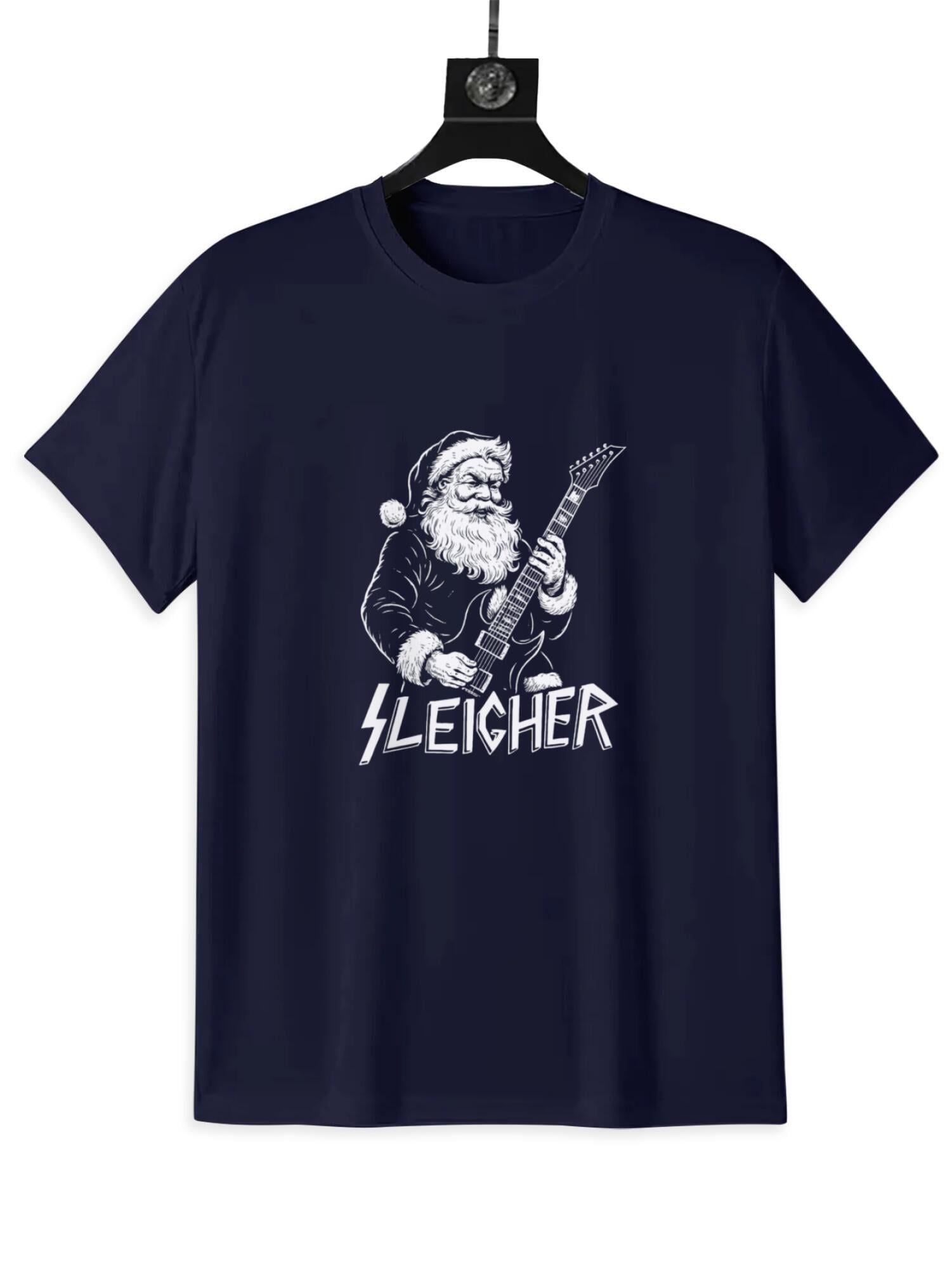 Rocking Santa Sleigher T-Shirt | Heavy Metal Christmas Tee - Image 7