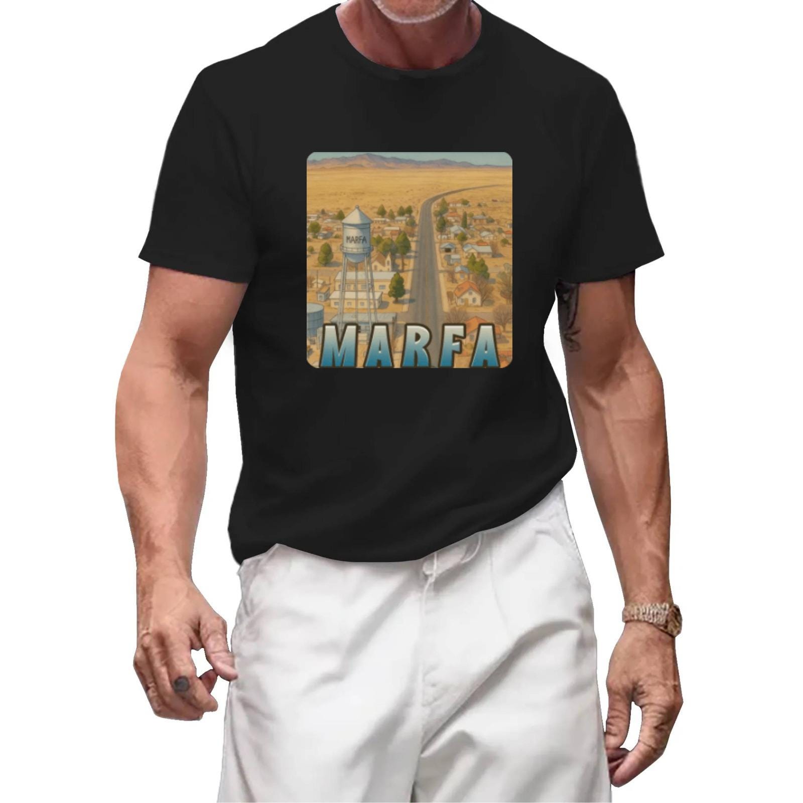 Marfa Texas T-Shirt | Minimalist Desert Landscape Tee - Image 3