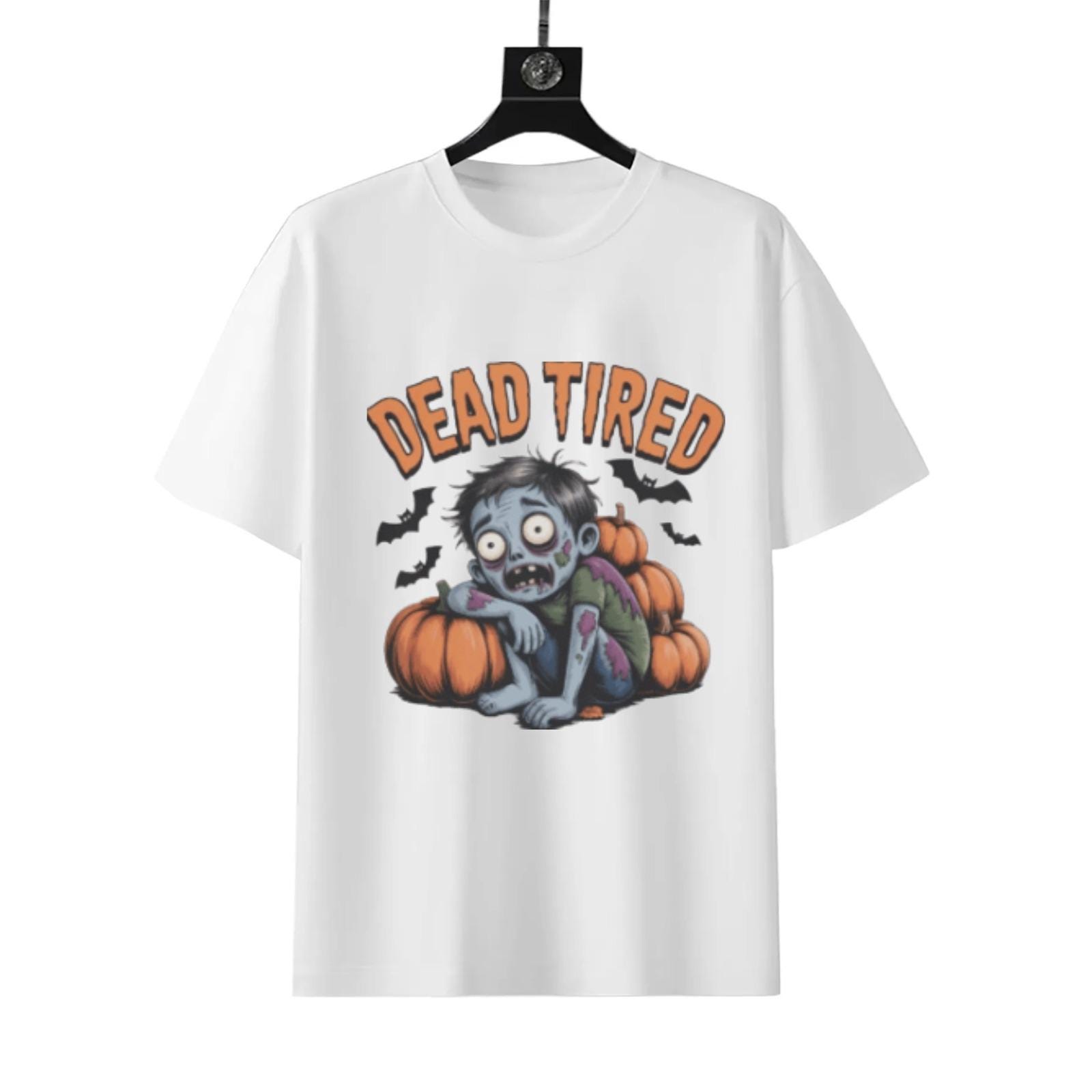 Dead Tired Halloween T-Shirt | Spooky Pun Costume Tee - Image 9