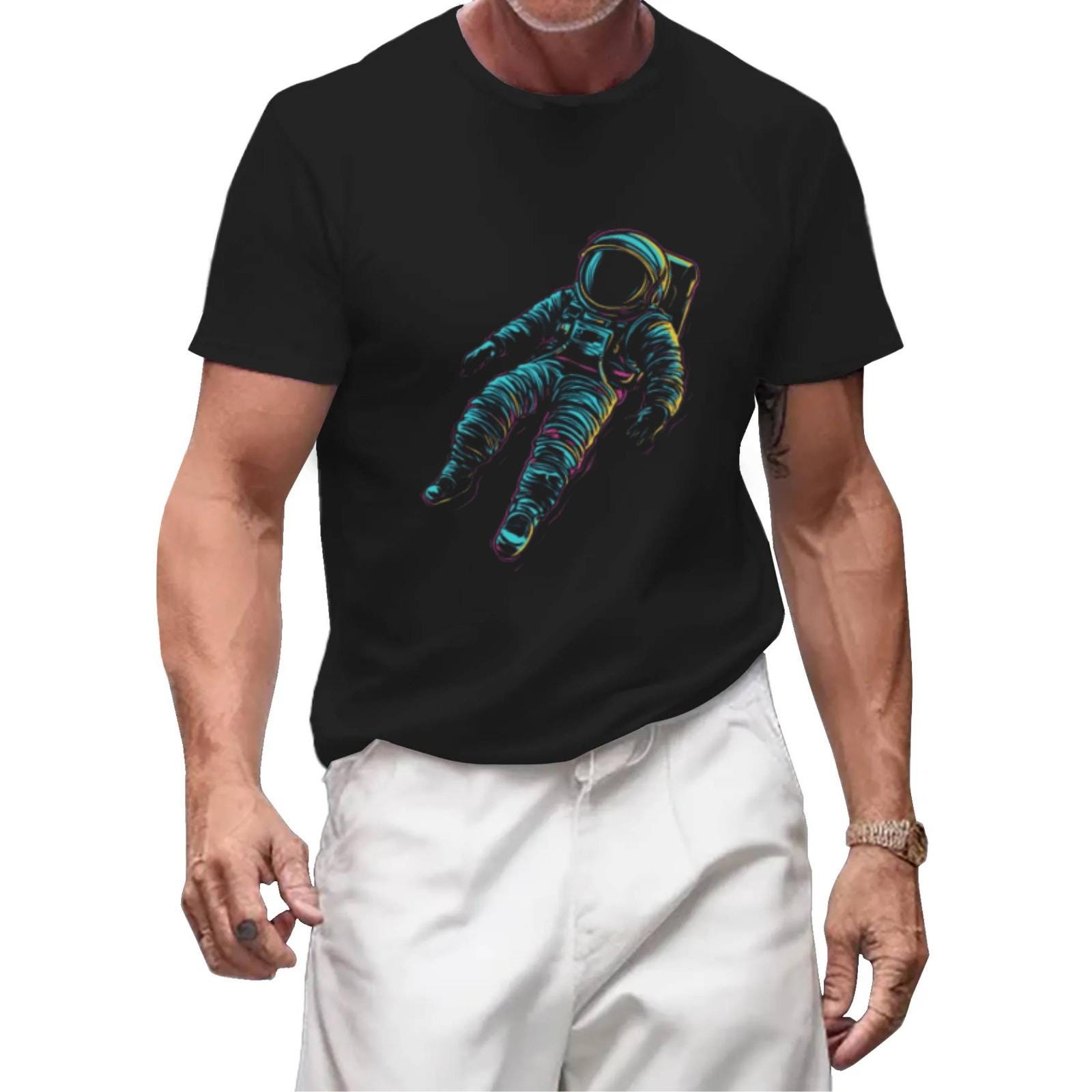 Neon Spaceman Graphic T-Shirt | Vibrant Unisex Retro Tee - Image 3