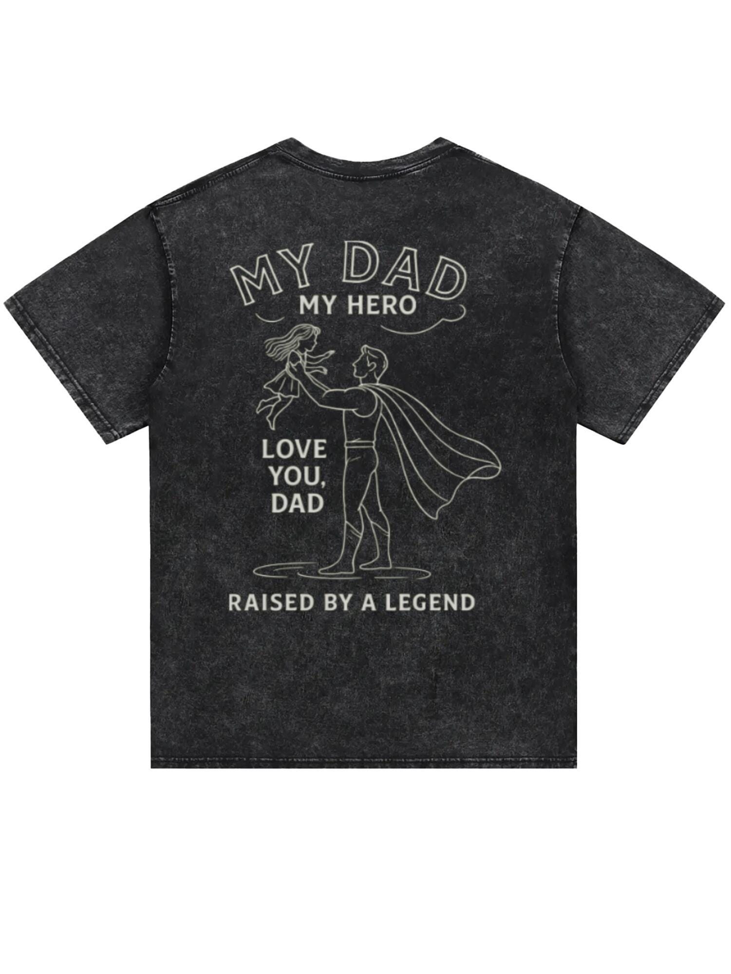 My Hero Dad T-Shirt | 200g Vintage Washed Cotton Tee - Image 5