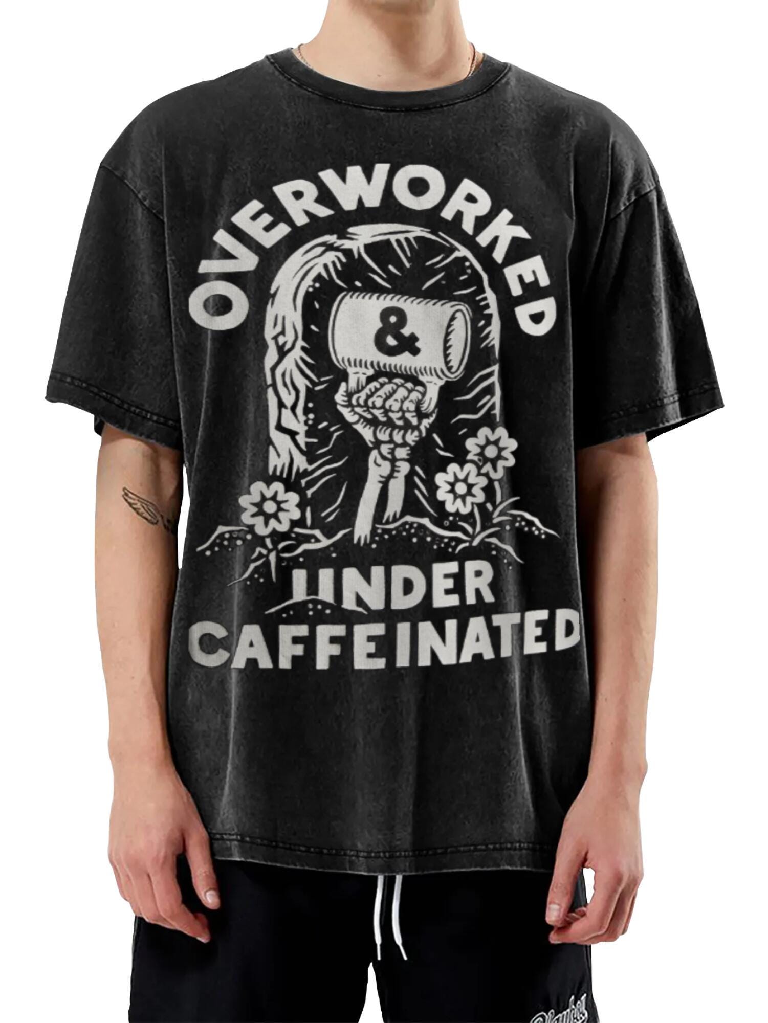 Over Worked Beer T-Shirt | 200g Vintage Cotton Tee