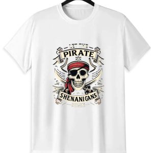 Let The Pirate Shenanigans Begin T-Shirt | Halloween Skull Tee