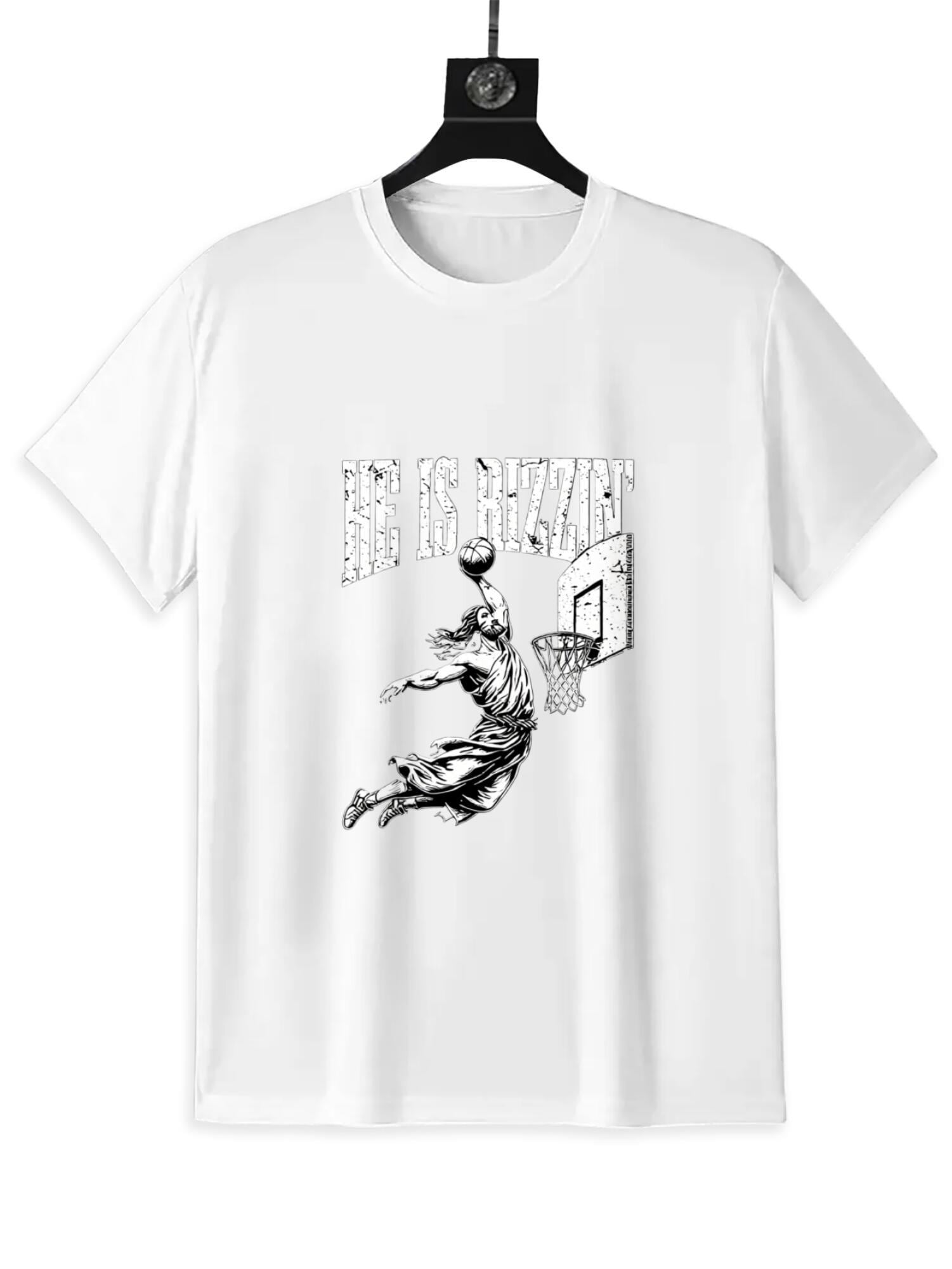 He Is Rizzin T-Shirt | Funny Jesus Basketball Meme Tee - Image 5