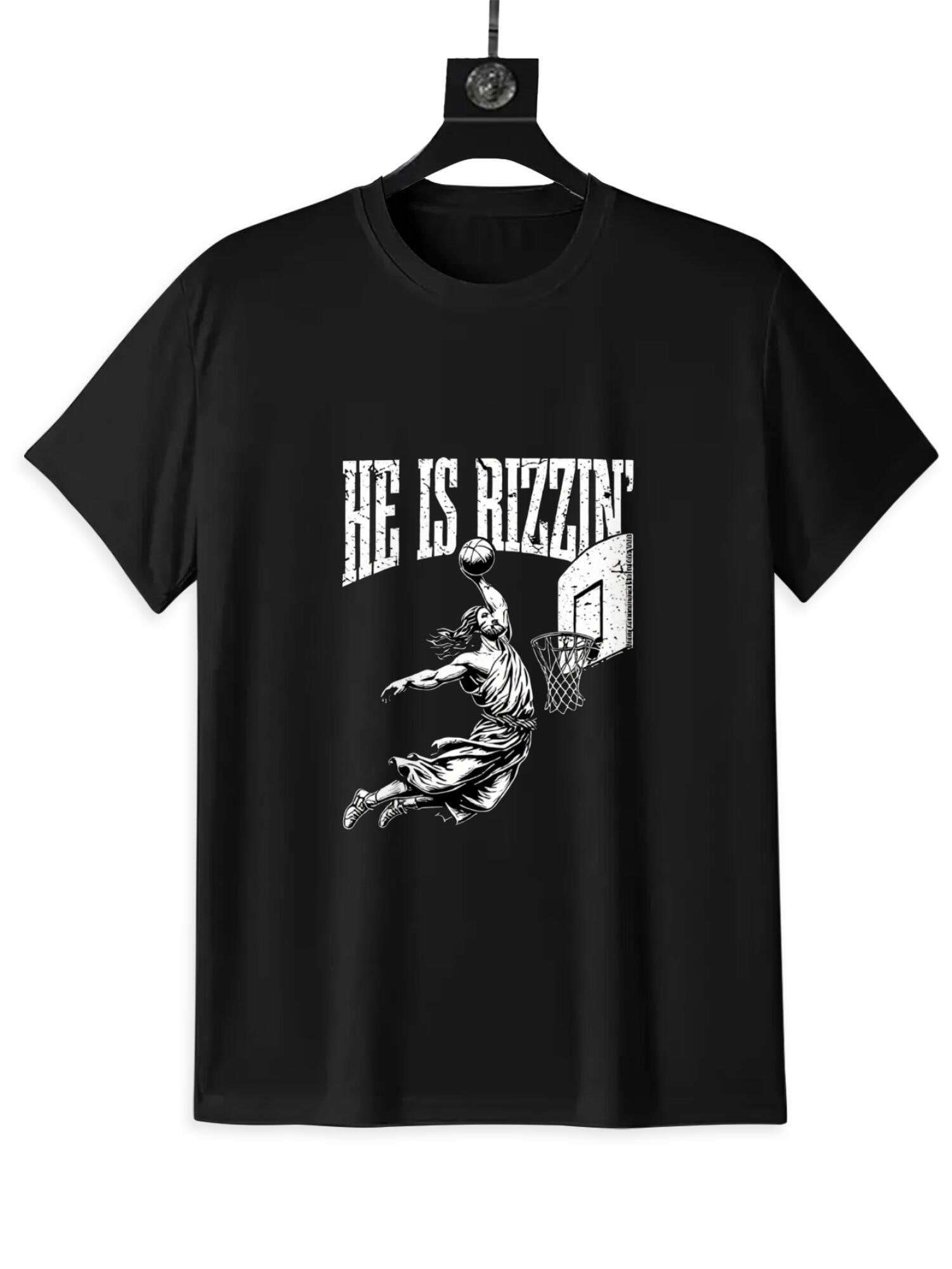 He Is Rizzin T-Shirt | Funny Jesus Basketball Meme Tee