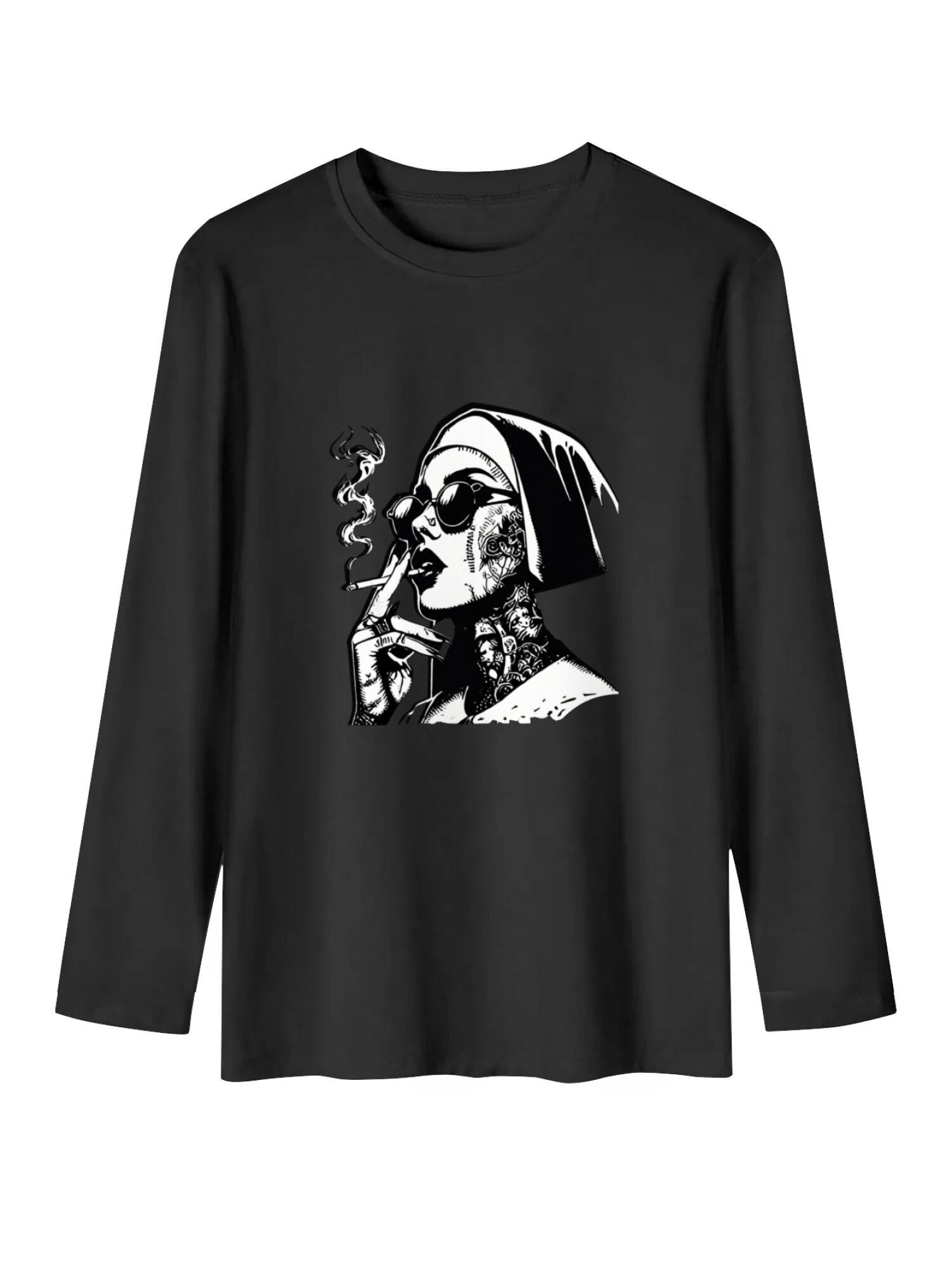 Unholy Nun T-Shirt | Retro Baphomet Graphic Tee - Image 9