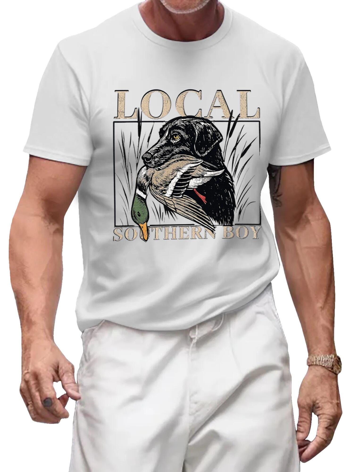 Southern Boy Duck Hunting T-Shirt | Vintage Outdoor Lab Tee - Image 2