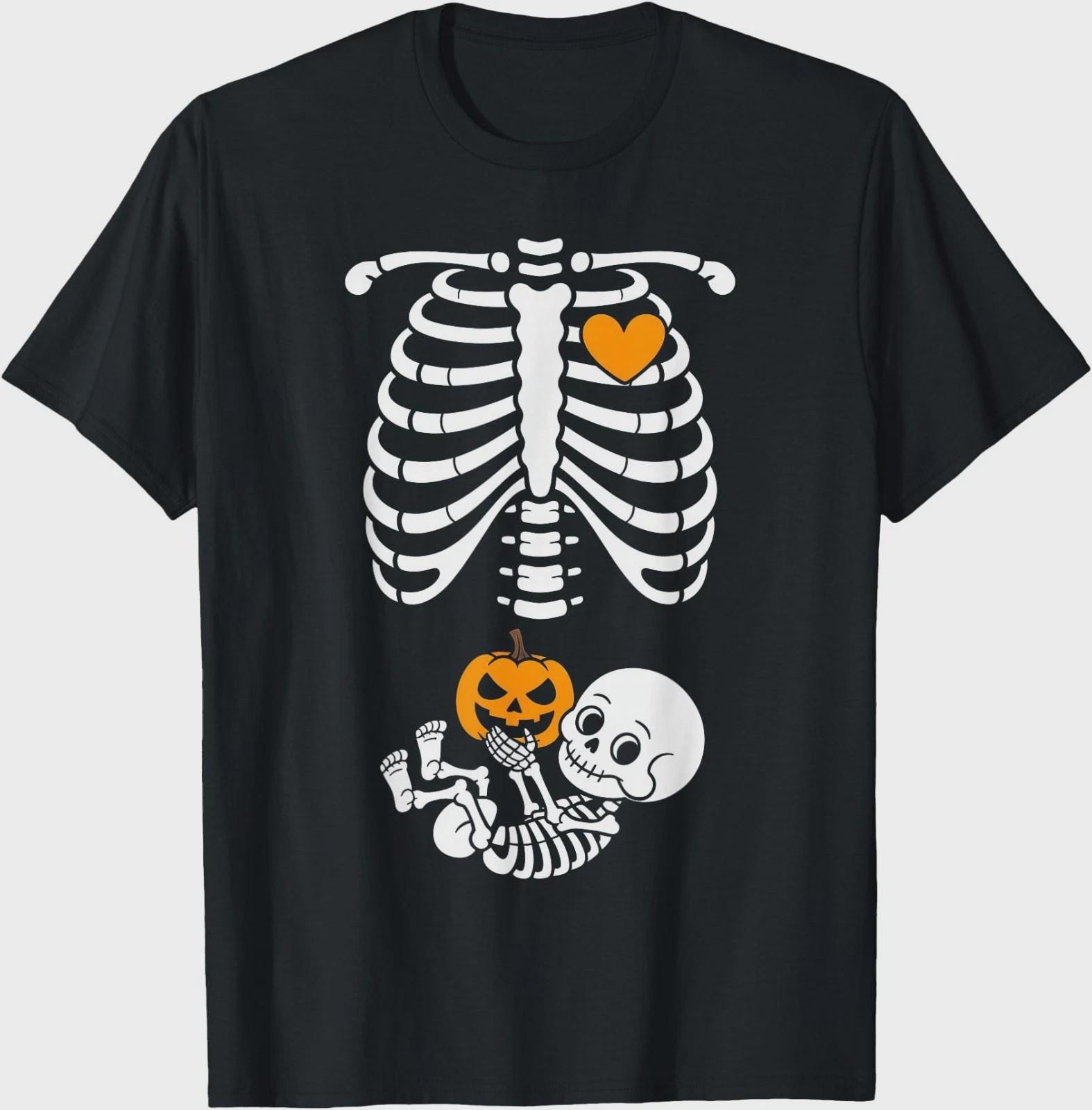 Skeleton Baby Maternity T-Shirt | Halloween Pregnancy Announcement Tee