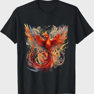 Fire Phoenix T-Shirt | Rising Reborn Bird Design
