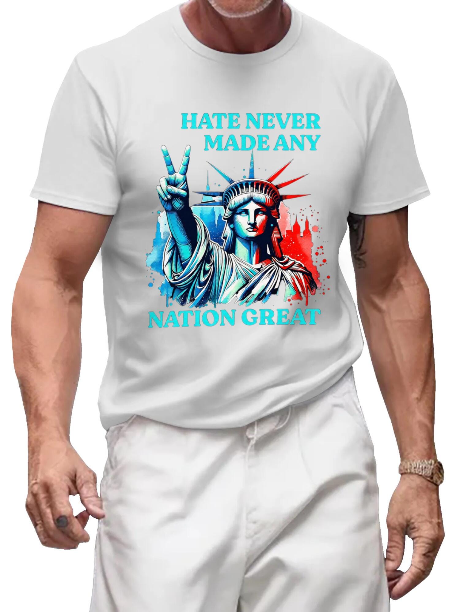 Statue of Liberty Graphic T-Shirt | Political Expression Tee - Image 2