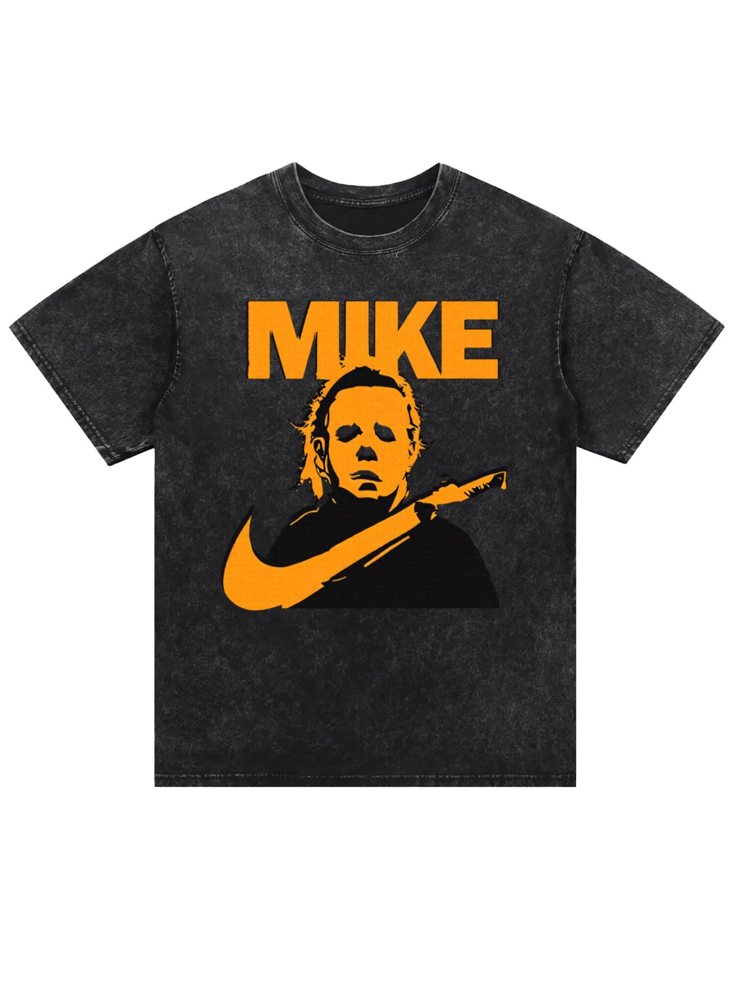 Mike Bloody Knife T-Shirt | Horror Movie Swoosh Logo Tee - Image 3