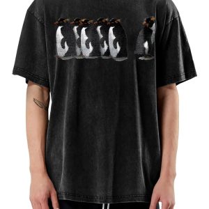 Penguin Parade Graphic T-Shirt | Retro Wash Cotton Tee