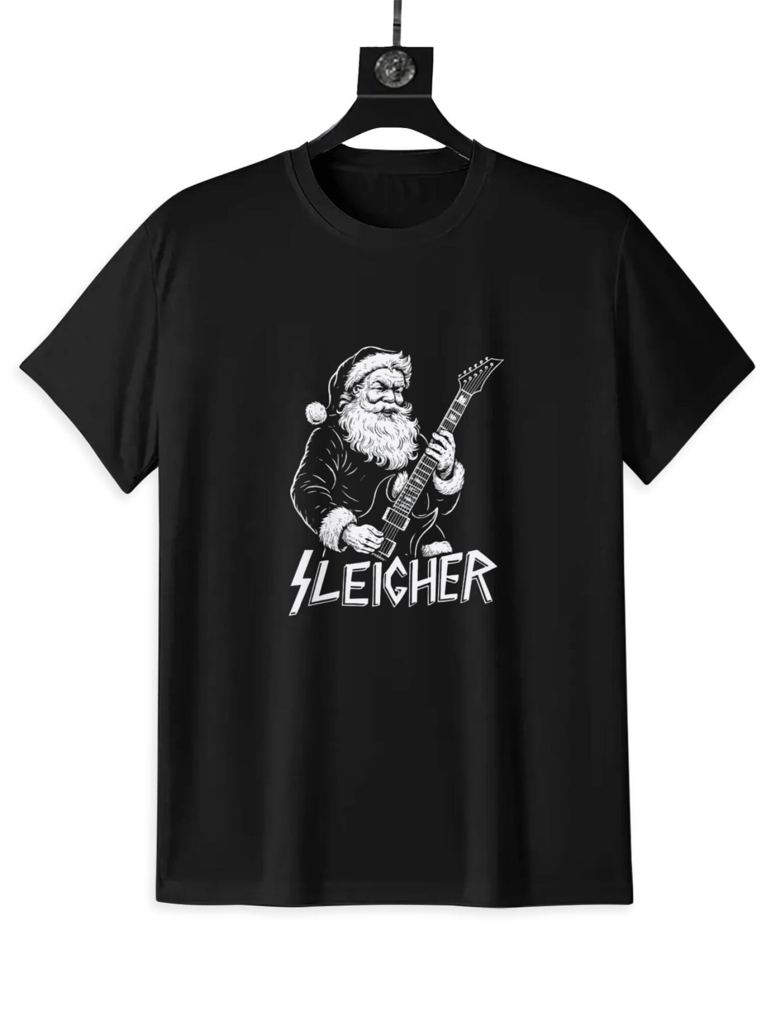 Rocking Santa Sleigher T-Shirt | Heavy Metal Christmas Tee