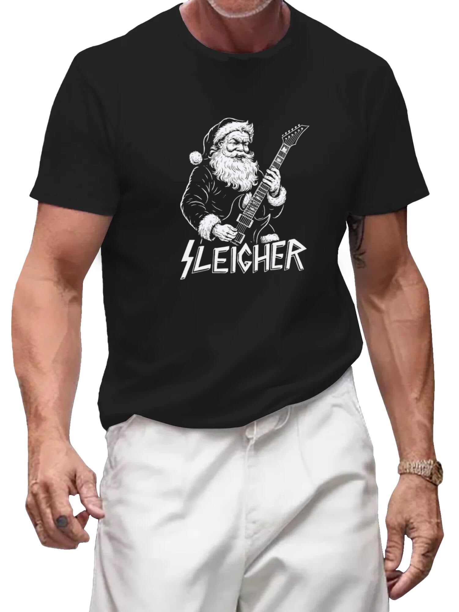 Rocking Santa Sleigher T-Shirt | Heavy Metal Christmas Tee - Image 9