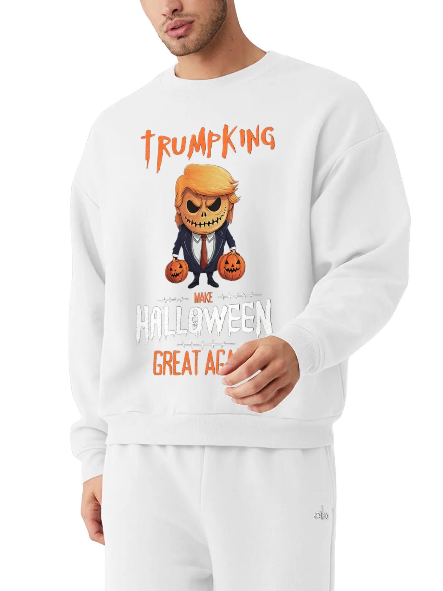 Trumpkin Halloween Sweatshirt: Funny Pumpkin Political Humor - Image 3
