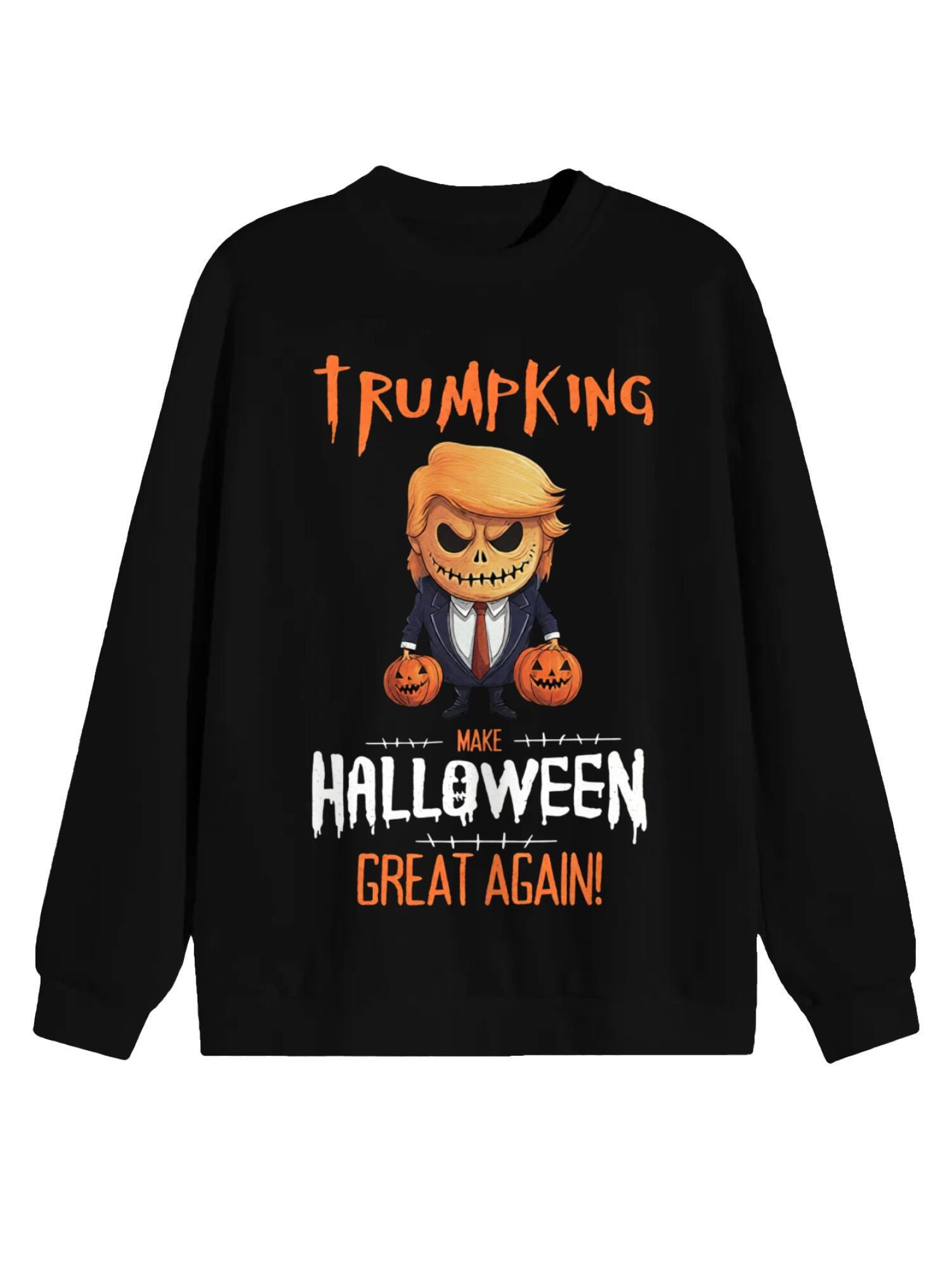 Trumpkin Halloween Sweatshirt: Funny Pumpkin Political Humor - Image 2