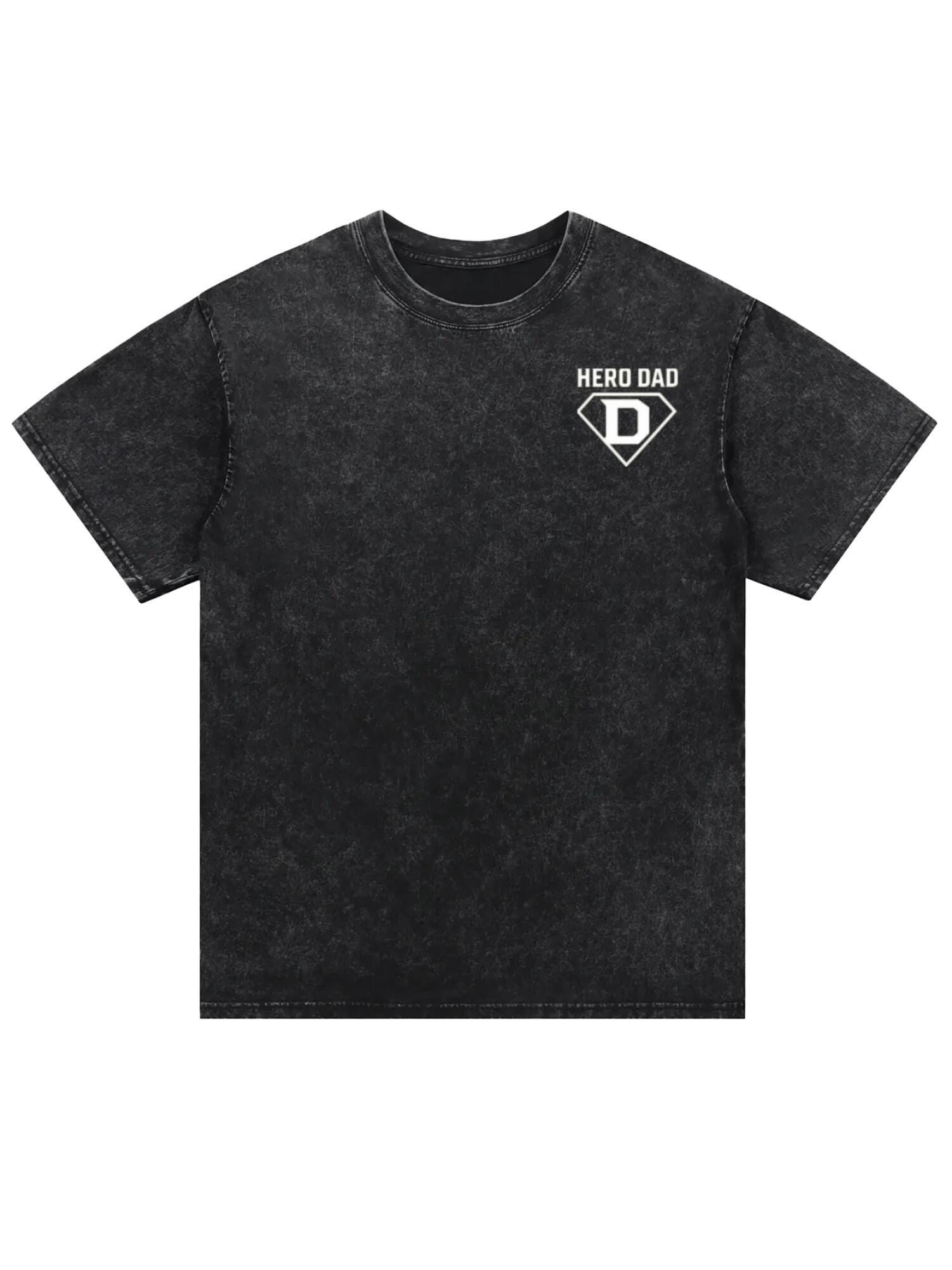 My Hero Dad T-Shirt | 200g Vintage Washed Cotton Tee - Image 4