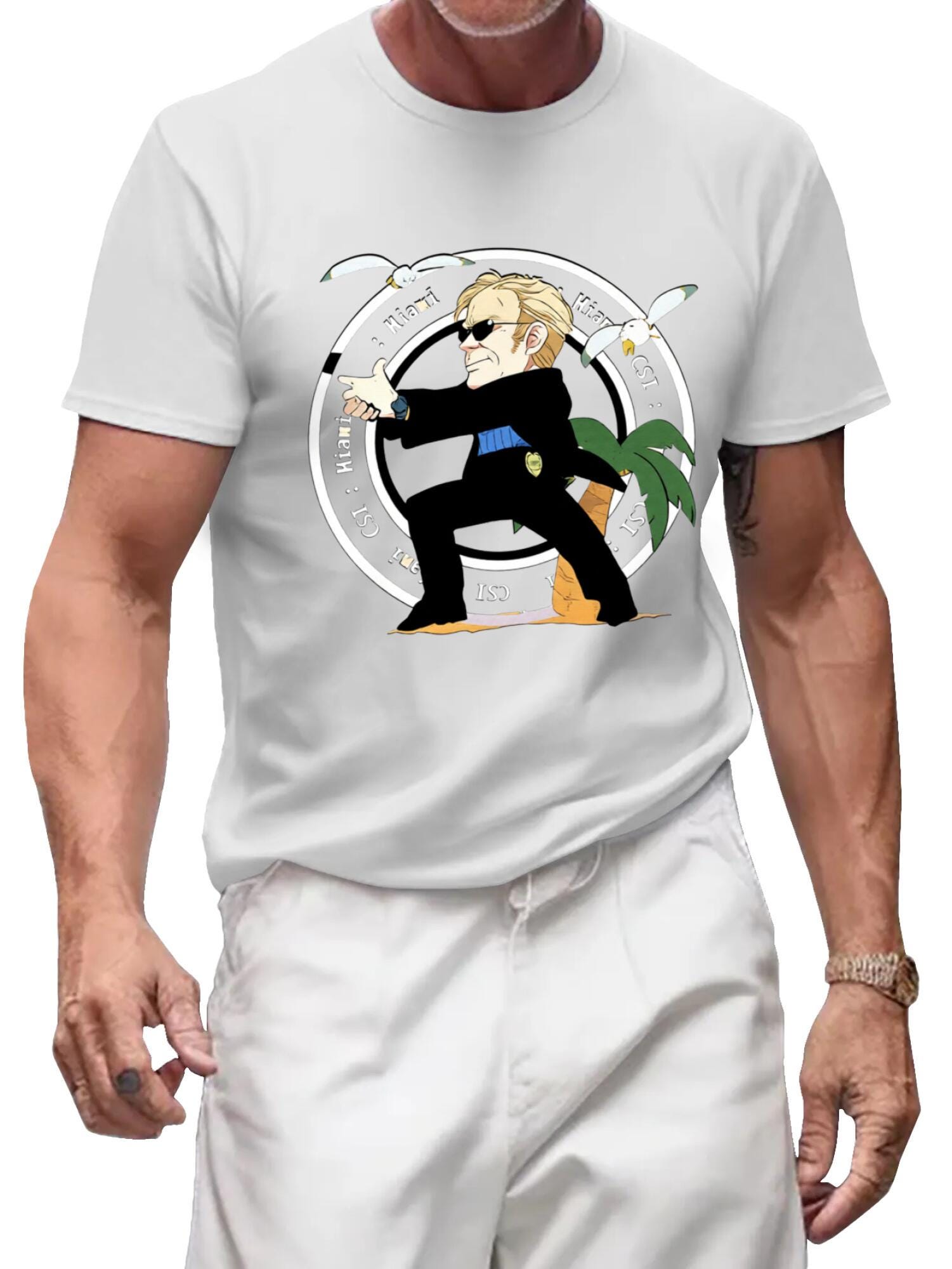 Horatio Caine CSI Miami T-Shirt | Cartoon Character Tee - Image 3