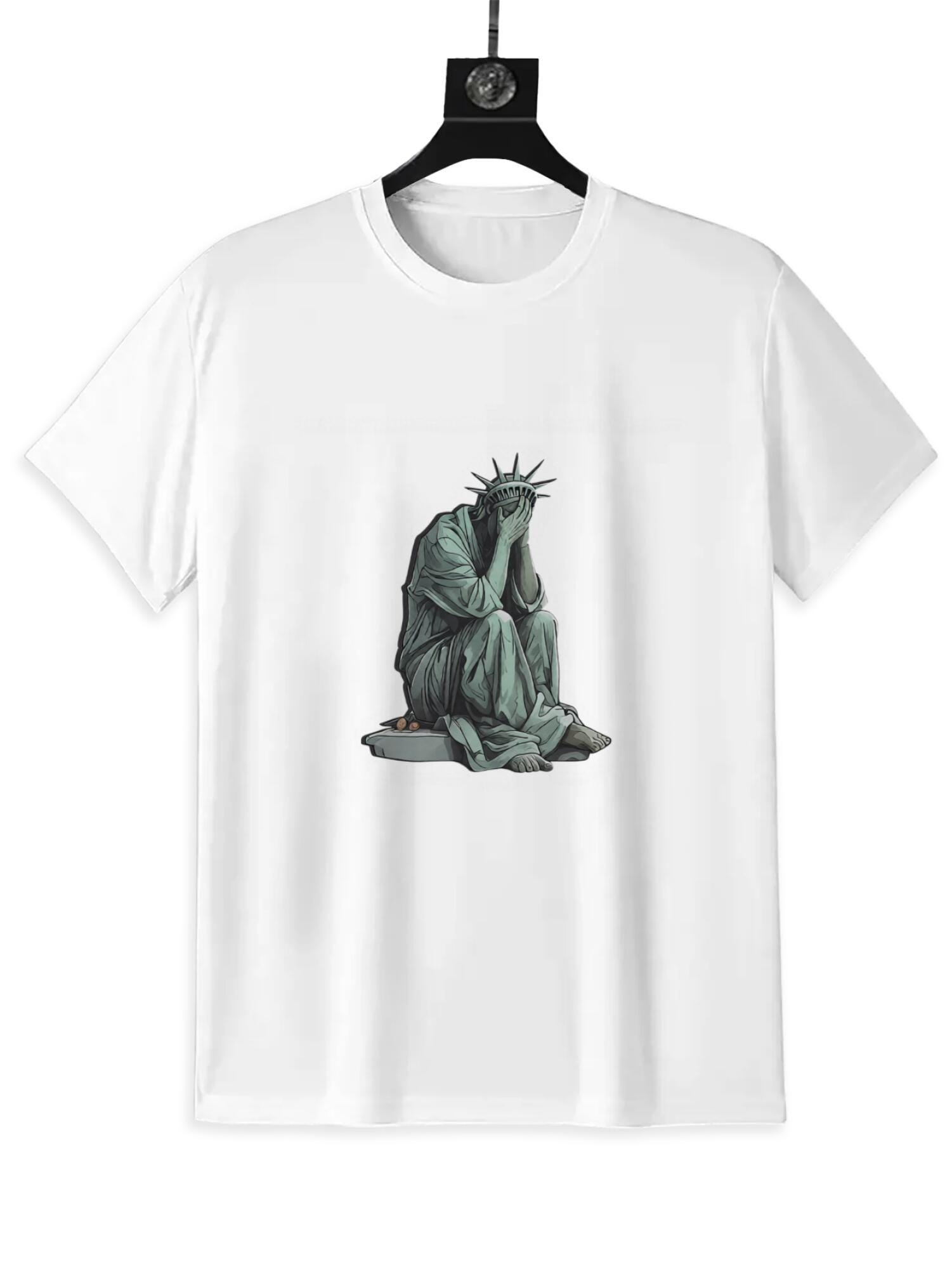 Crying Statue of Liberty T-Shirt – Political Satire Graphic Tee A119