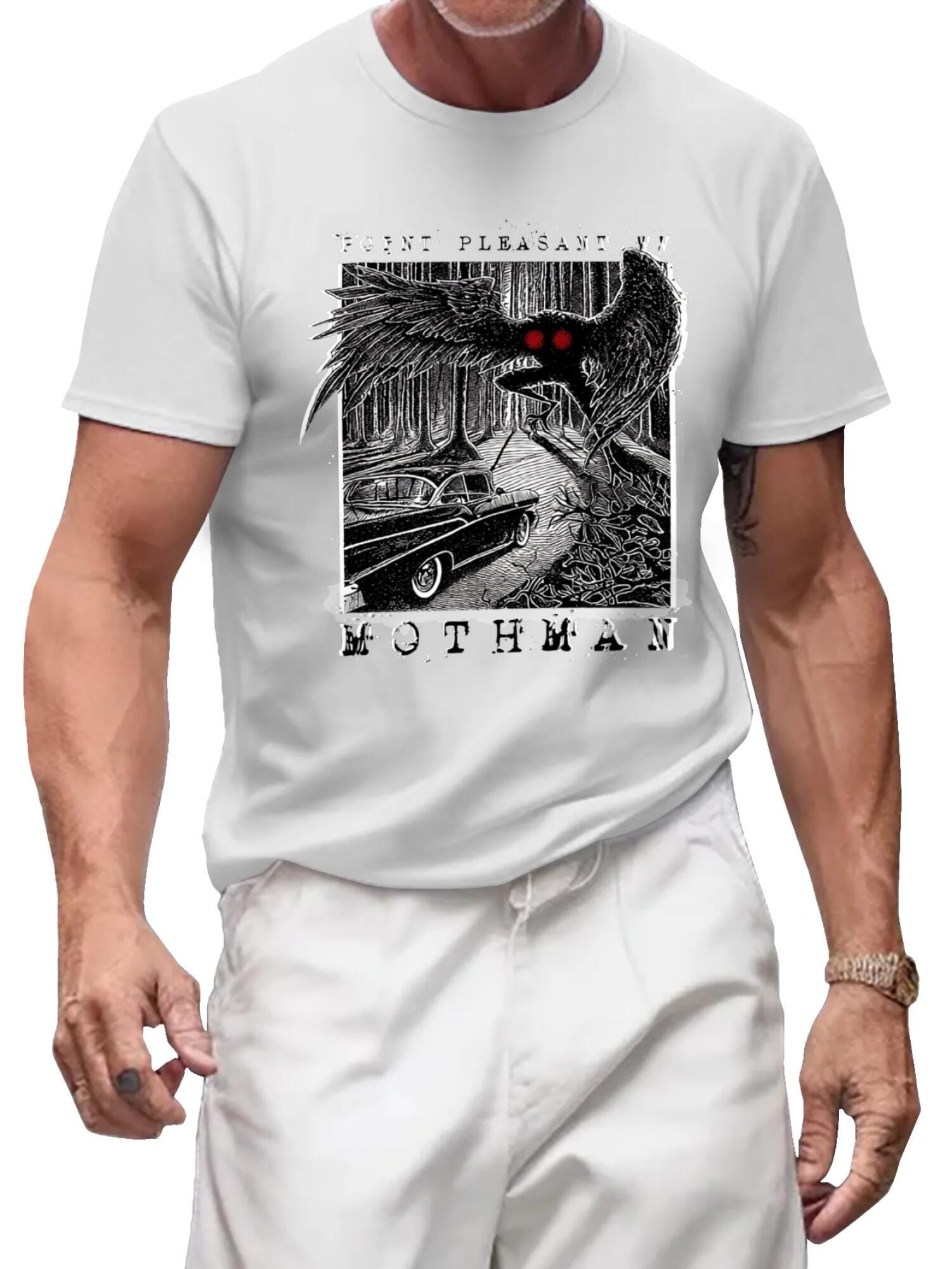 1966 Mothman Encounter T-Shirt | Point Pleasant Cryptid Tee - Image 2