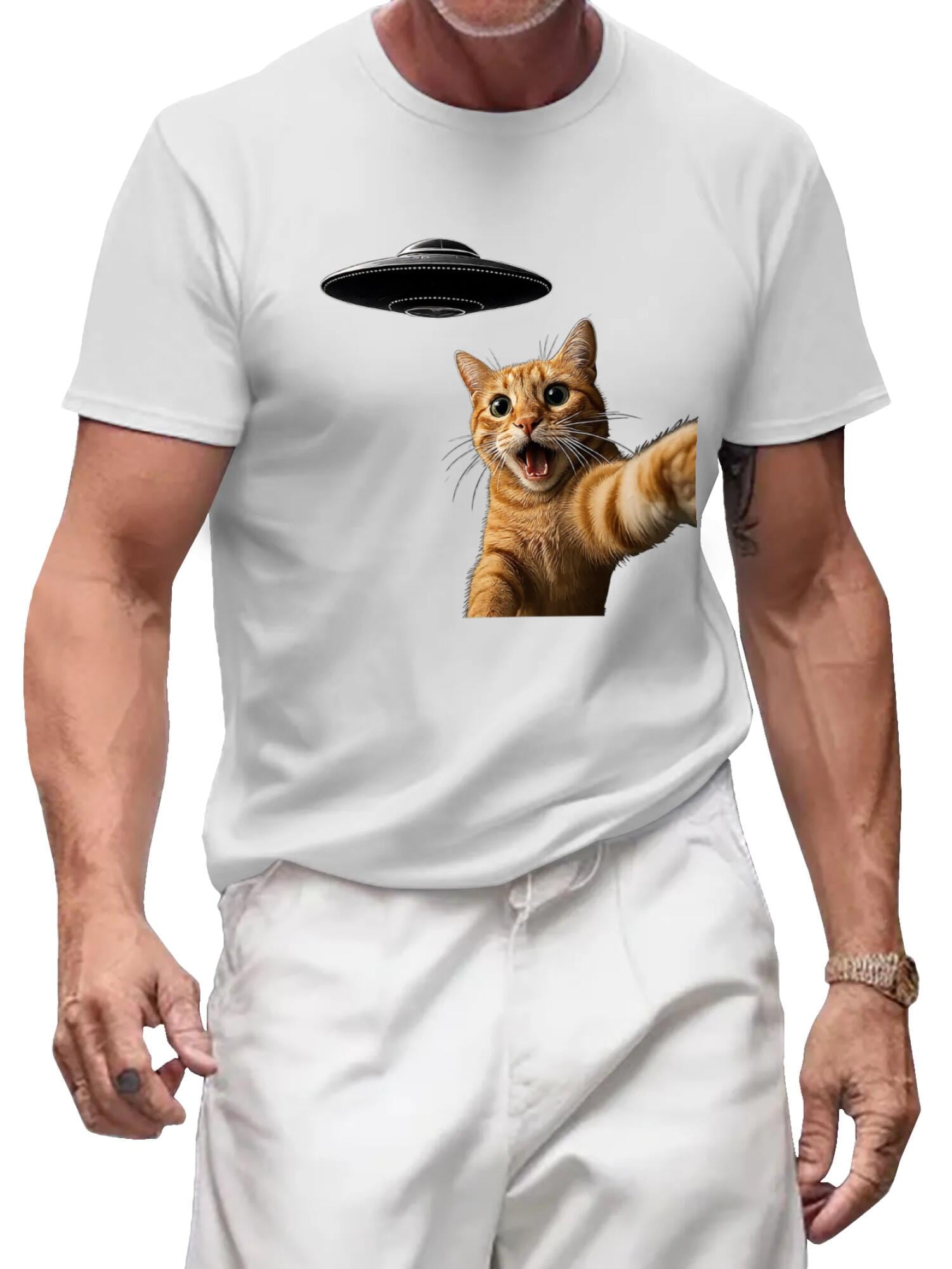 UFO Cat T-Shirt | Funny Alien Abduction Graphic Tee - Image 2