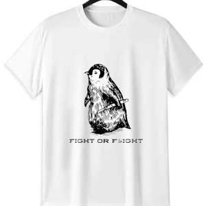 Whimsical Penguin 'Fight or Flight' Tee | Funny Animal Humor Shirt