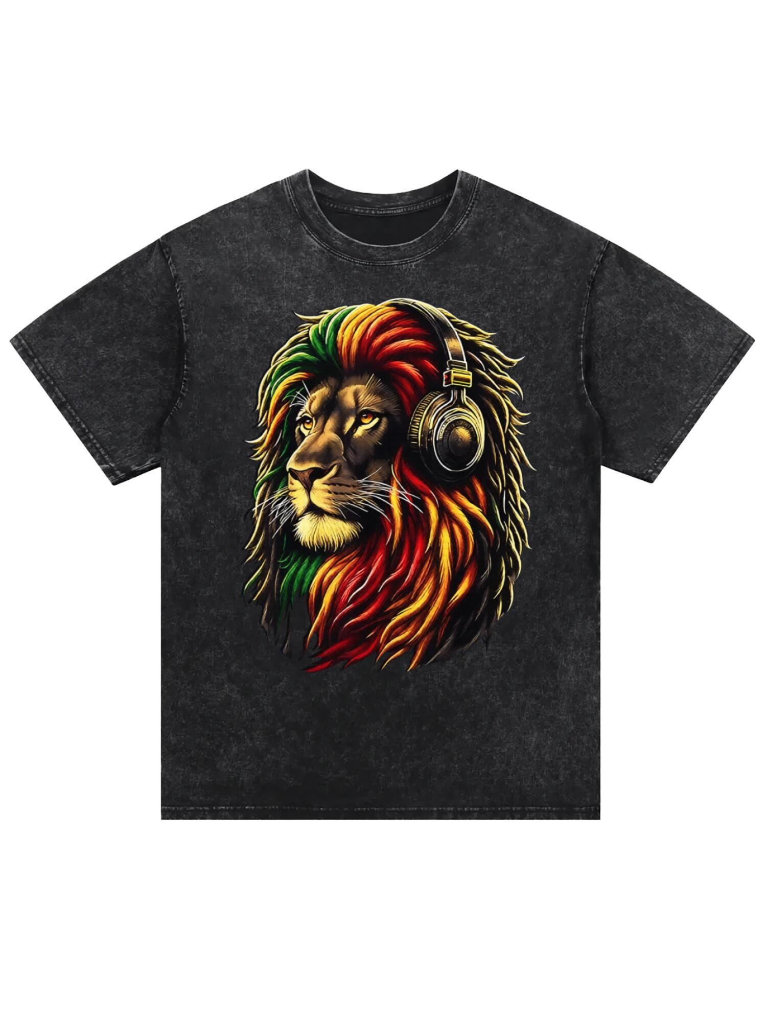 Rasta Reggae Lion T-Shirt | Jamaican Music Judah Graphic Tee - Image 3