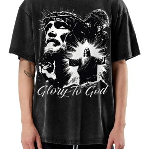 Glory To God Graphic Tee | Retro Faith T-Shirt, S-XXL