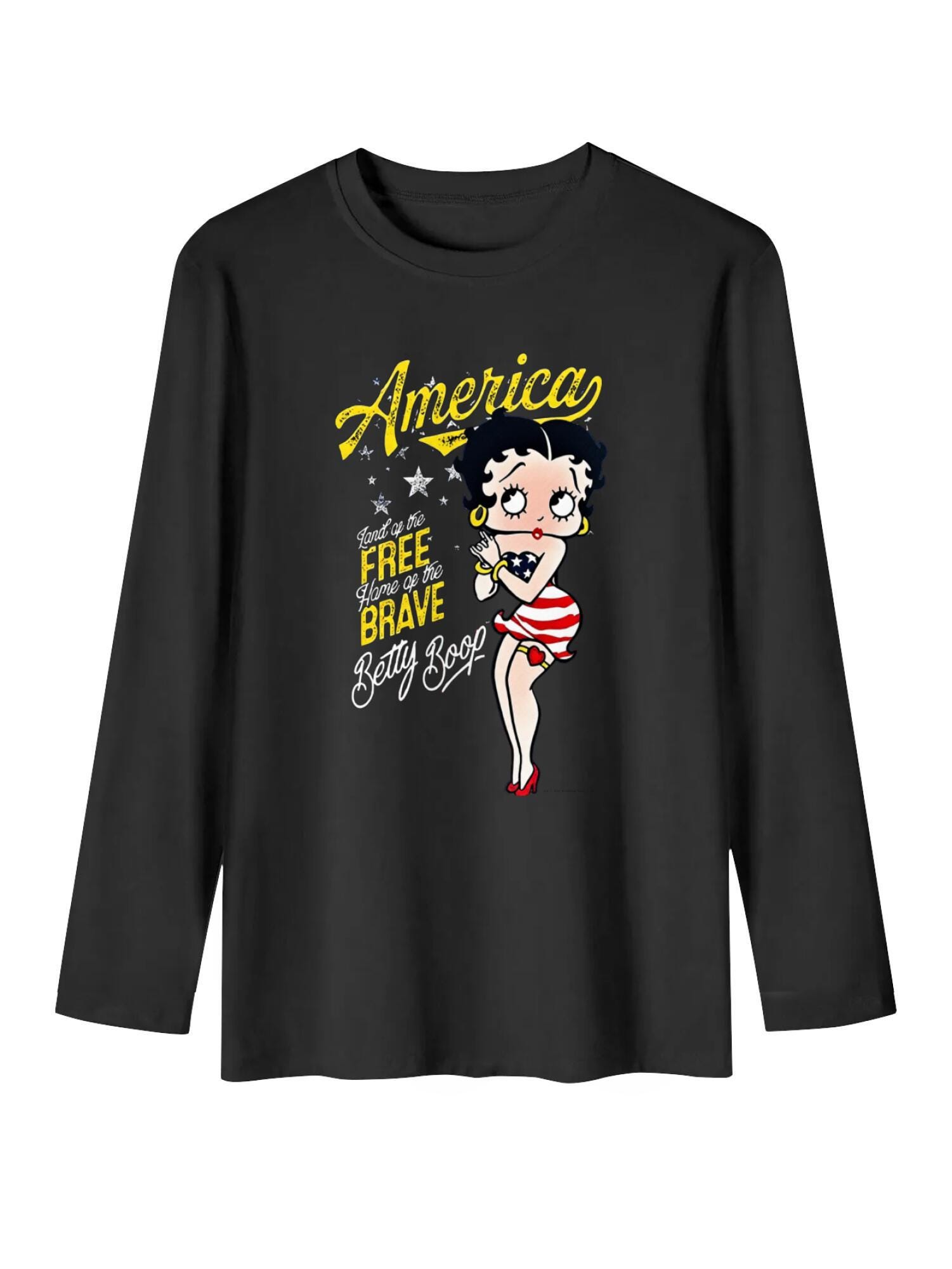 Betty Boop America T-Shirt | Land of the Free Patriotic Tee