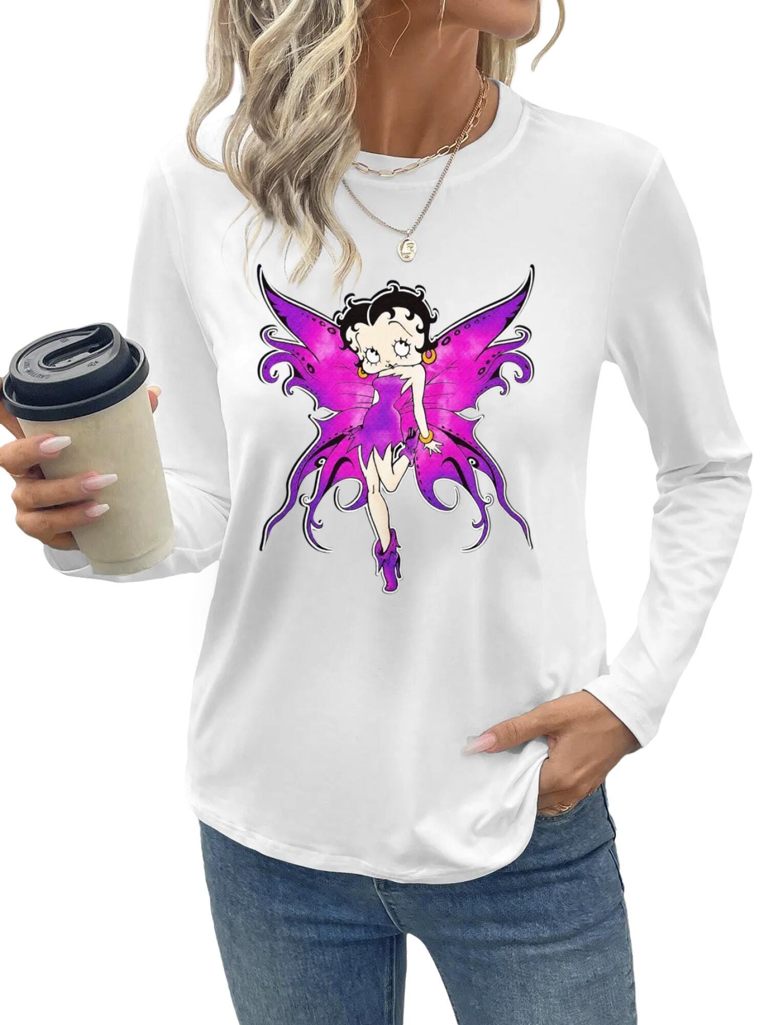 Betty Boop Magical Fairy T-Shirt | Vintage Cartoon Fantasy Tee - Image 2
