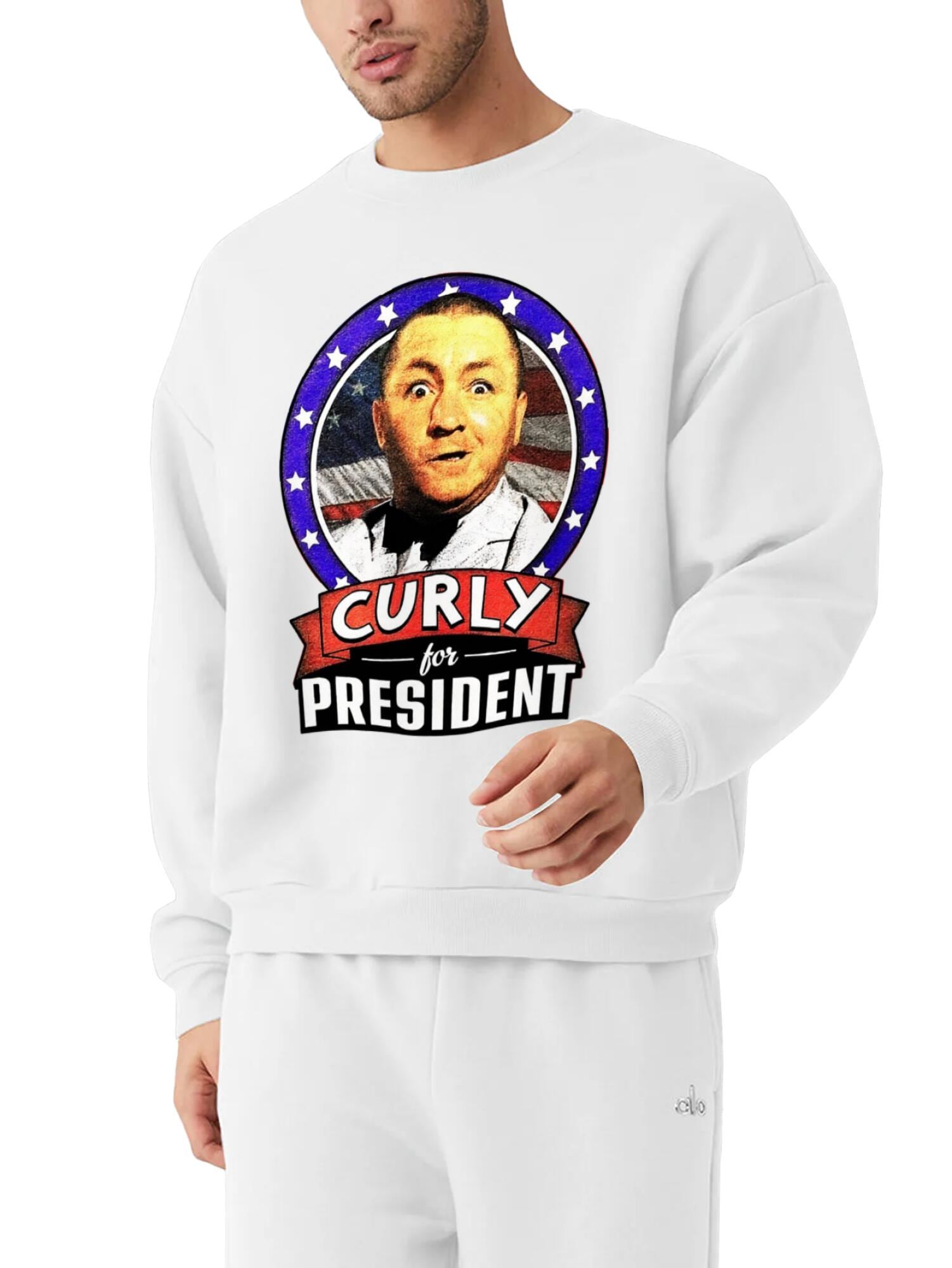 Sweathshirt --Three Stooges--CURLY FOR PRESIDENT - Image 2