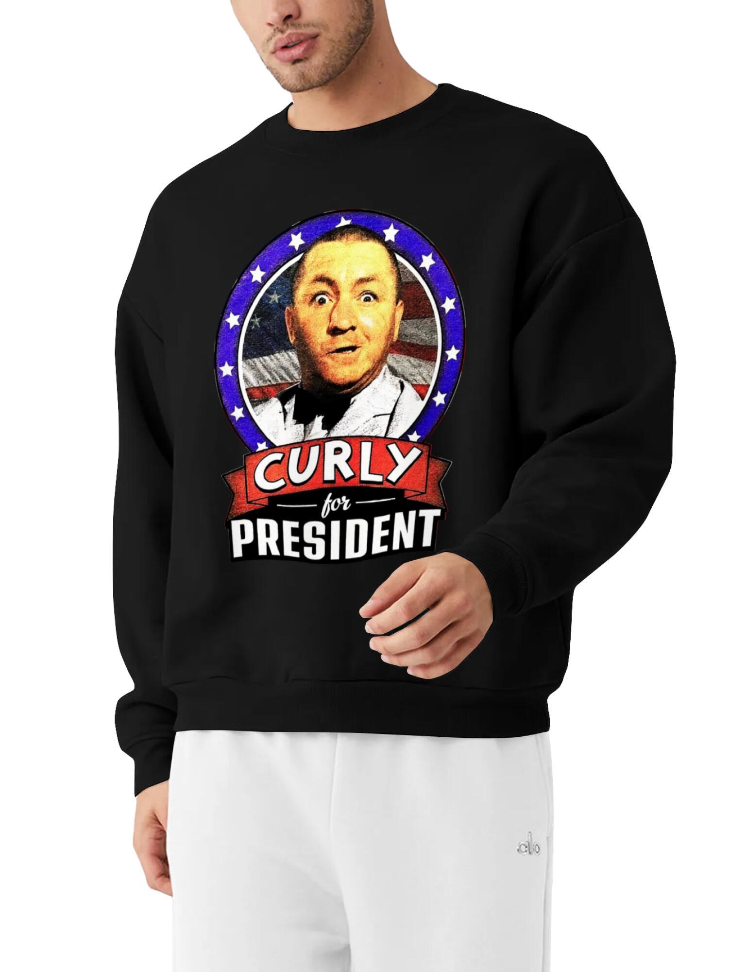 Sweathshirt --Three Stooges--CURLY FOR PRESIDENT - Image 7