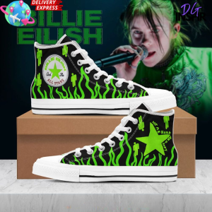 Design Billie Eilish Limited Edition Converse Hightop Canvas Shoes