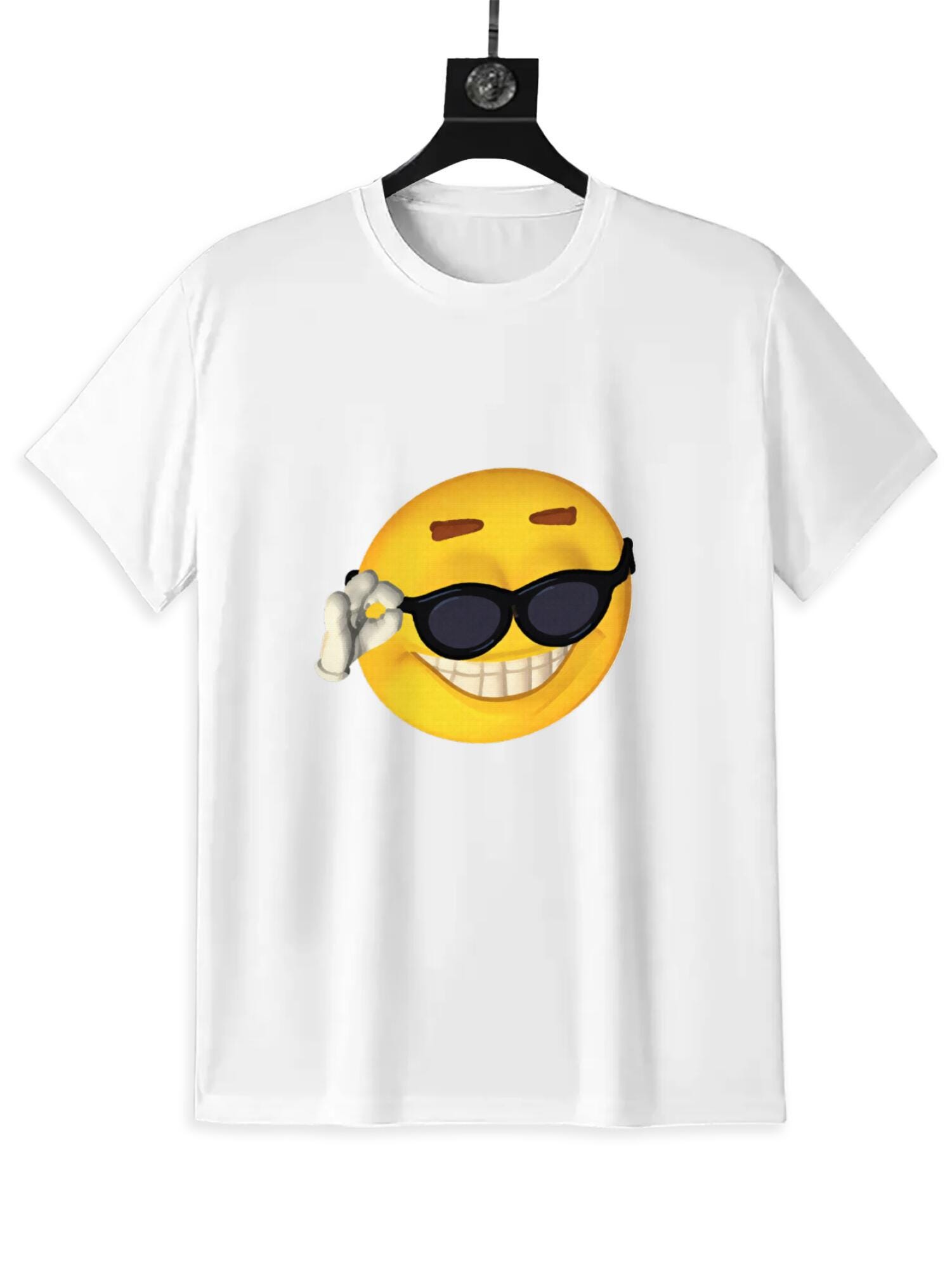Cool Sunglasses Emoji T-Shirt | Meme Graphic Smiley Tee - Image 2