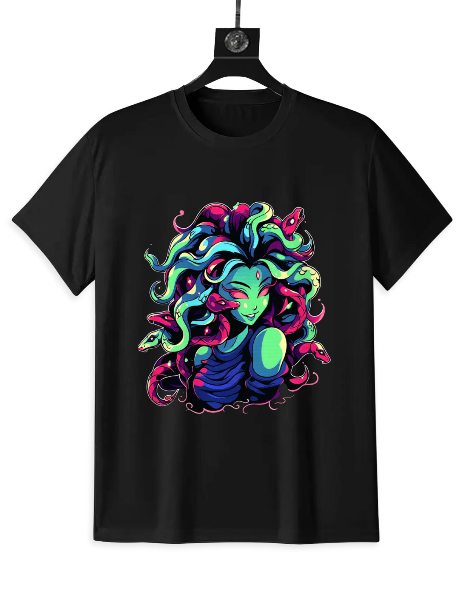 Neon Medusa Graphic Tee | Greek Mythology Streetwear - Image 3