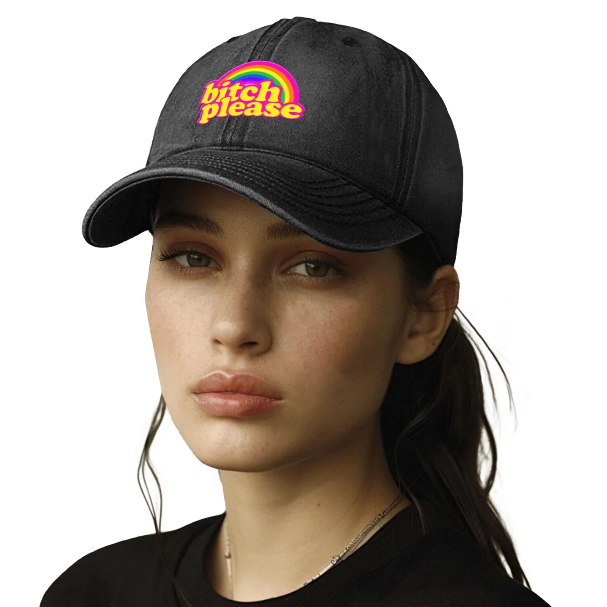 Rainbow Bitch Please Hat | Sassy Baseball Cap - Image 2